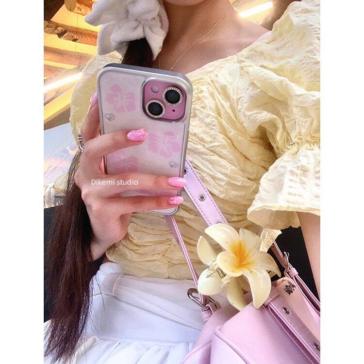 少女心粉色紫荆花蝴蝶结挂件手机