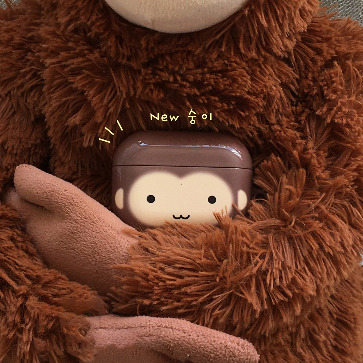 ins小众设计可爱小猴子造型韩国进口菲林耳机套适用airpods4/3无线蓝牙耳机壳苹果airpods pro3/2硬保护壳