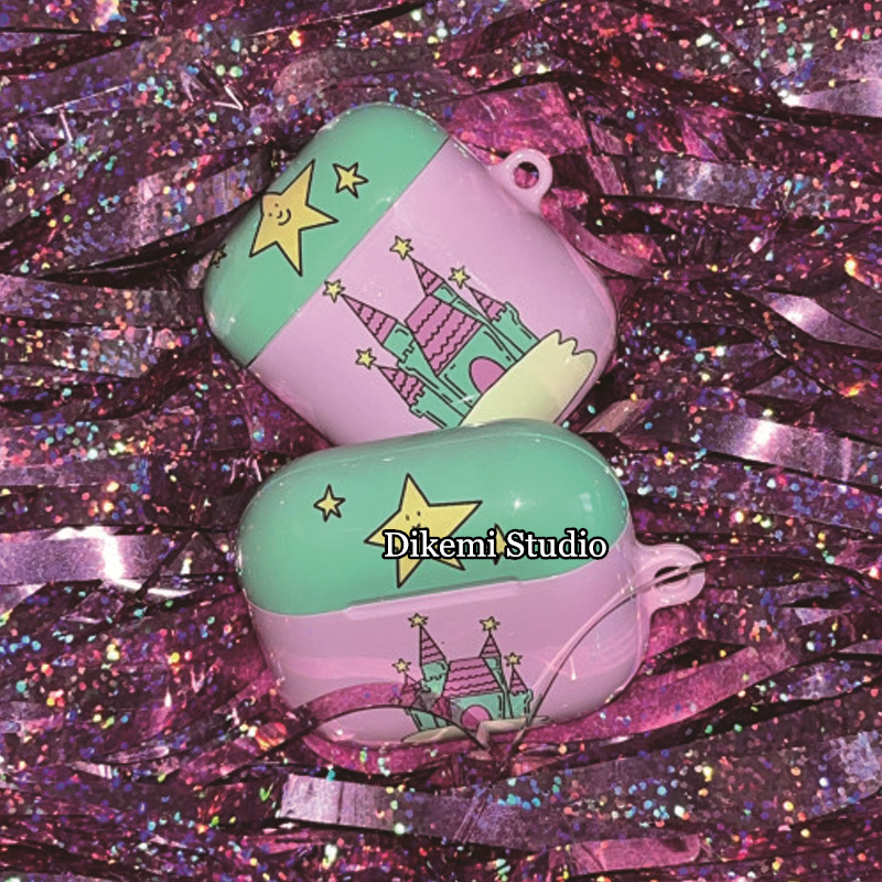 ins小众少女心可爱城堡星星菲林适用airpods1/2无线蓝牙耳机套苹果airpods pro2/3硬保护壳