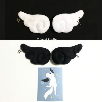 韩国ins小众博主同款Y2K甜美少女毛绒天使翅膀胸针背包挂件发饰品