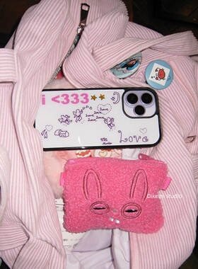 韩国ins小众欧尼同款可爱涂鸦天使爱心黑边手机壳适用iphone17promax苹果16promax/15/14/13手机保护套个性