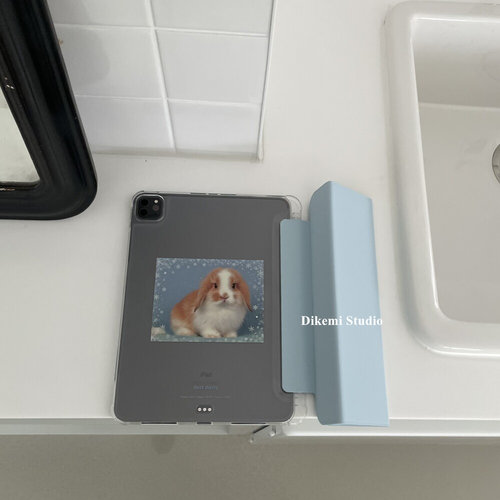 可爱雪花兔子带笔槽ipad11平板套