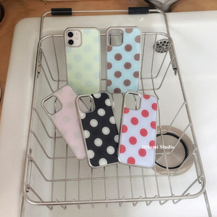 韩国ins小众高级感古早波点电镀银边壳适用iphone17/16promax苹果15promax/13/12/11全包14pro手机保护套