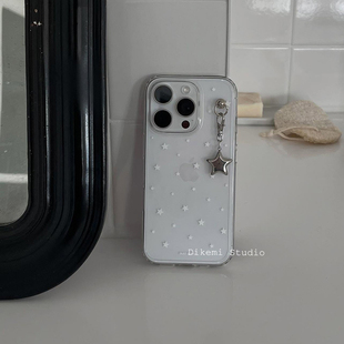 15promax苹果17 14全包手机保护套透明 Y2K辣妹星星软壳适用于iphone16pro 韩国ins小众博主同款