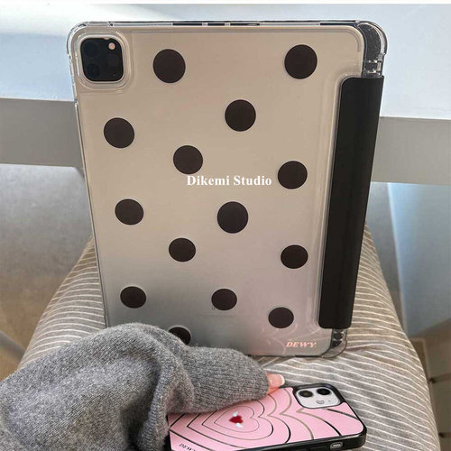 小众古早风满屏黑波点IPAD保护套