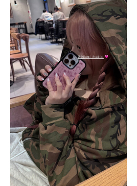 韩国ins小众甜美粉色天使宝宝玫瑰花黑边软壳适用iphone16promax/15pro苹果17/12/13全包14pro手机保护套