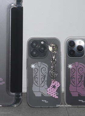 韩系ins风小众Y2K可爱牛仔靴子星星挂件手机壳适用iphone16promax苹果17promax/16/15/14/13个性高颜值保护套
