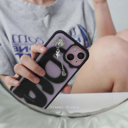 博主同款甜酷Y2K简约字母黑边壳