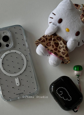 韩国ins博主同款气质少女爱心波点17pro磁吸手机壳适用iPhone16promax苹果15promax/14/13/12/11手机保护套