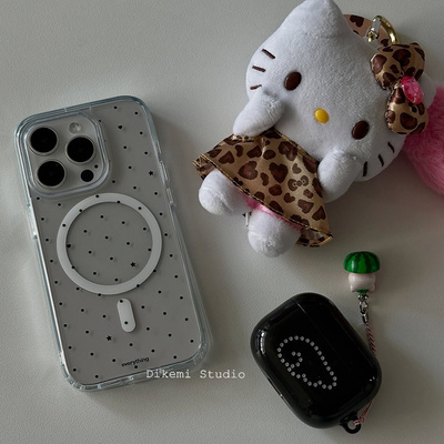 iphone16pro爱心波点磁吸手机壳