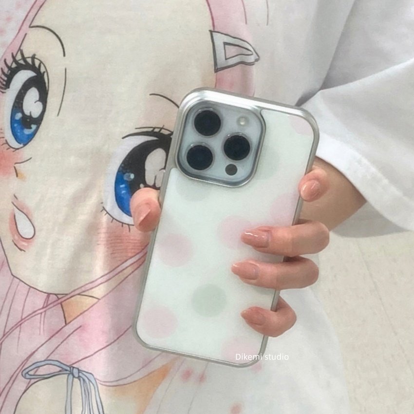 小众Y2K粉嘟嘟甜美粉波点手机壳