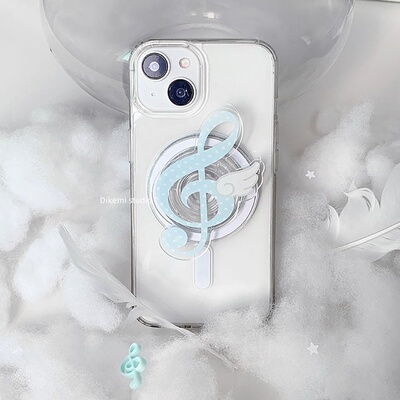 小众波点音符翅膀磁吸支架手机壳