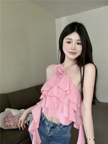纯欲挂脖吊带小背心女外穿