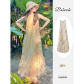 小众设计挂脖连衣裙女装 A字长裙子 碎花裙宽松修身 2024新款 春夏款