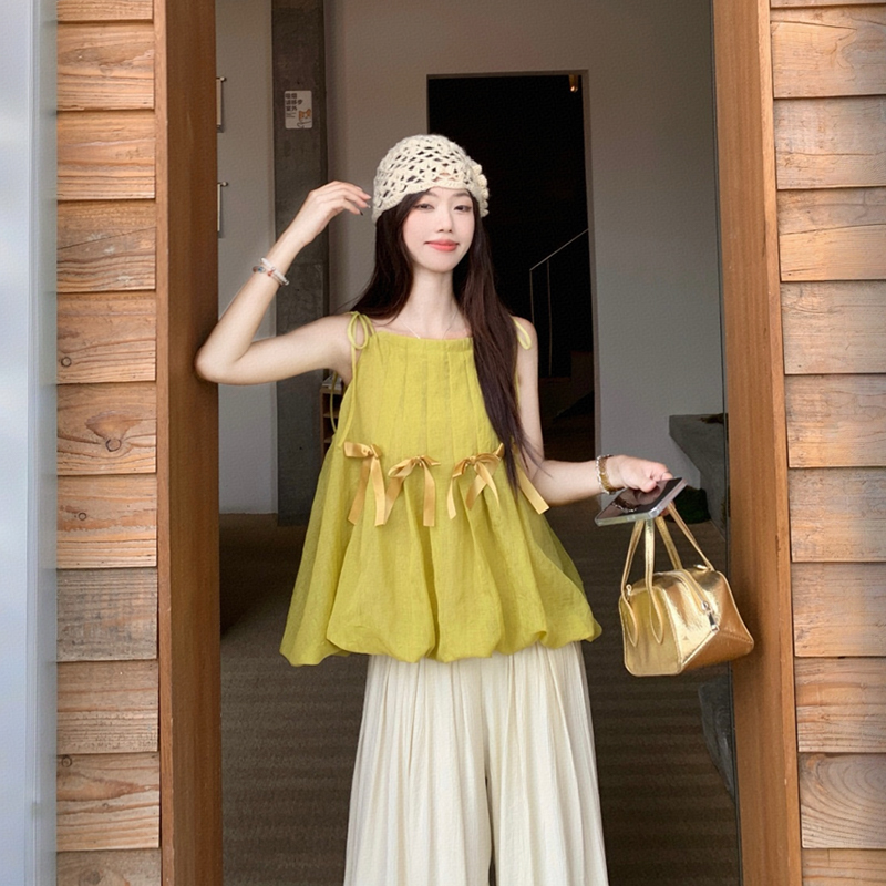 多巴胺蝴蝶结无袖吊带背心