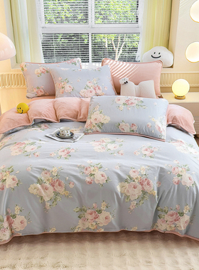 ab面单面纯棉加绒被套单件180*220cm全棉被罩6x7x7牛奶绒四件套冬