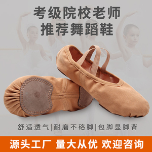 全弹力布成人舞蹈鞋女软底练功鞋儿童专业猫爪鞋形体芭蕾舞显脚背