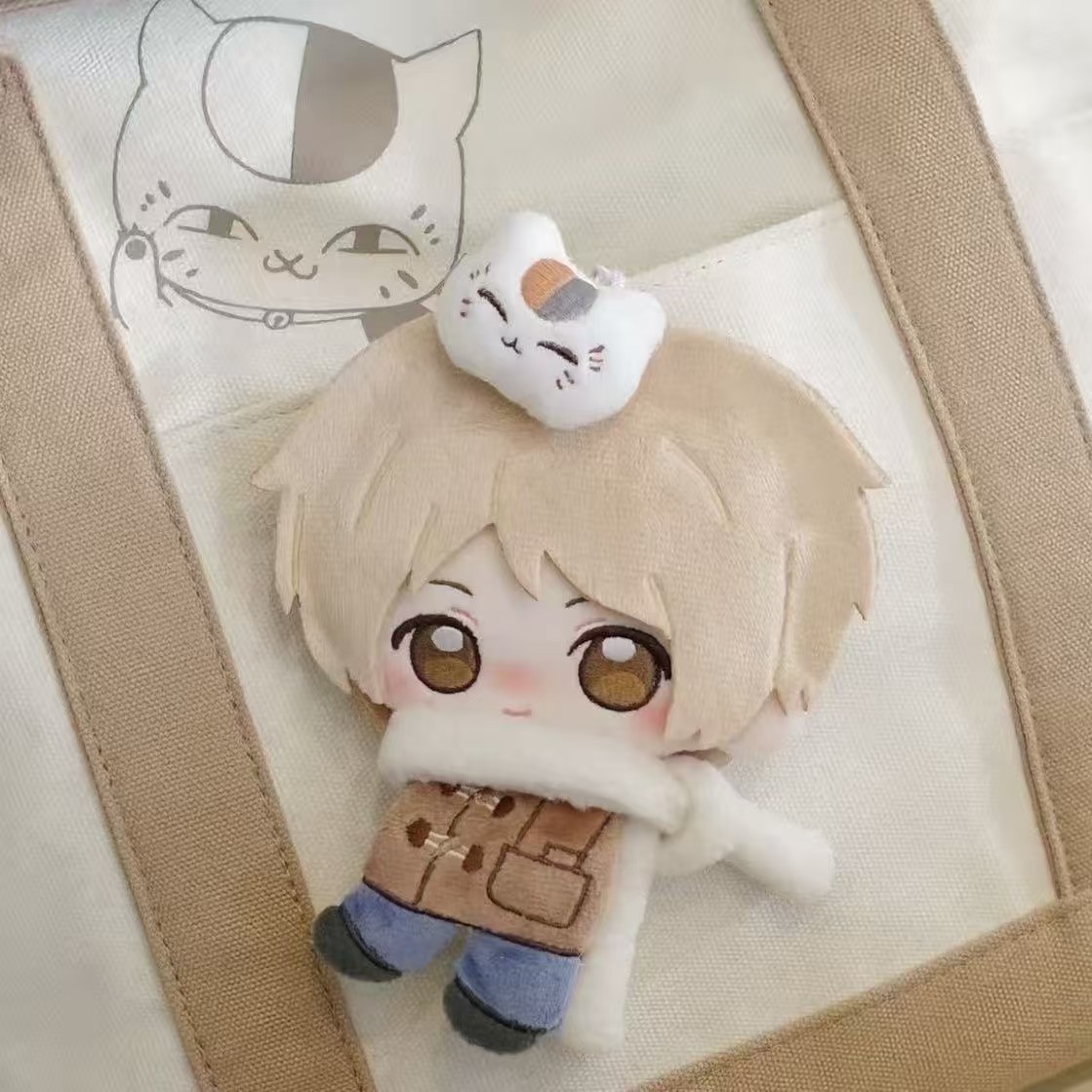 夏目友人帐夏目贵志属性2.5D棉花娃娃带围巾猫咪老师公仔挂件玩偶