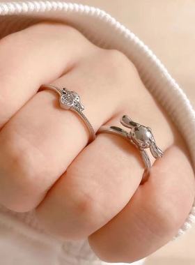 卡通玉桂狗开口戒指可爱