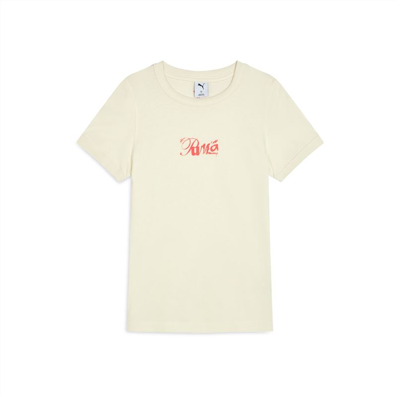 PUMA彪马官方彩色纯棉宽松休闲短袖T恤女新款紫色运动上衣633138