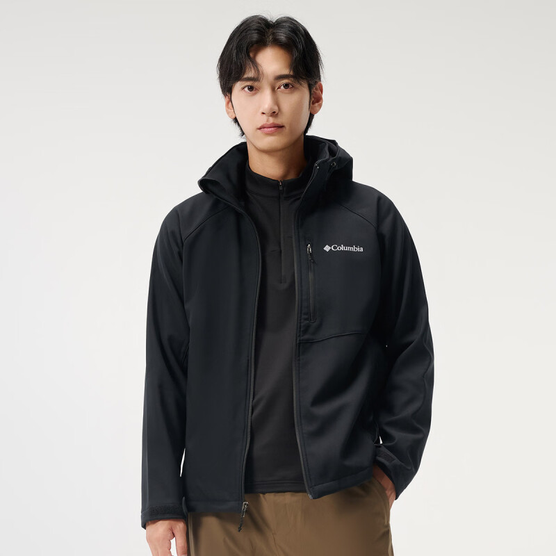 25秋冬新品哥伦比亚户外男拒水防风薄绒内里保暖连帽软壳衣WE6885
