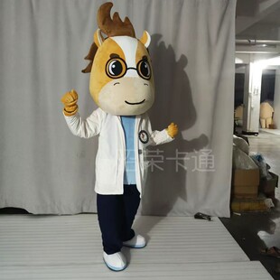 驴肉馆人偶服装黑驴子行走卡通可爱动物cos头套道具玩偶服小毛驴