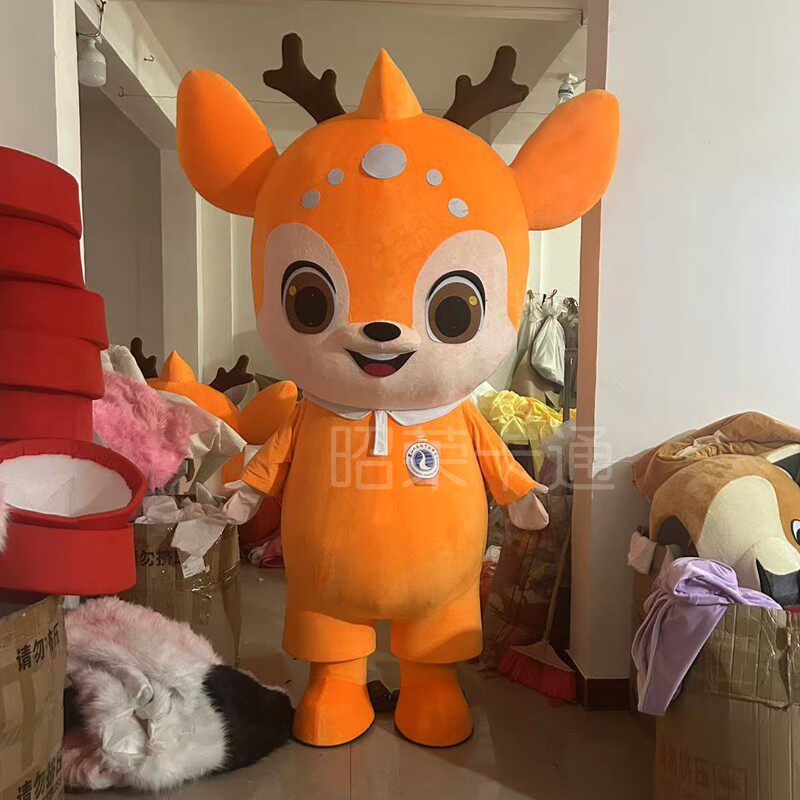 鹿子卡通人偶服装梅花鹿舞台表演服宣传道具服麋鹿偶服定制圣诞鹿
