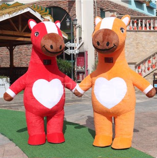 充气马卡通人偶服装人穿行走活动12生肖吉祥物马年宣传玩偶服布偶