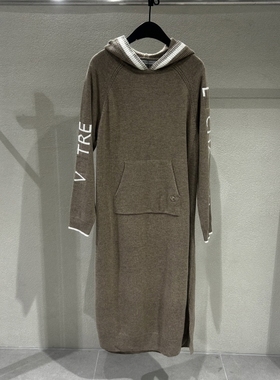 潮流直邮 VOV 韩国代购 2024冬 针织连帽连衣裙 71544-50200