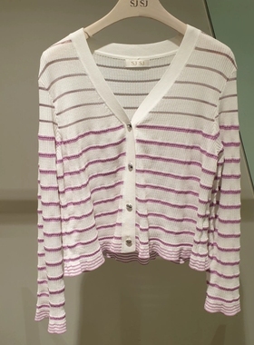 潮流直邮 韩国sjsj 正品 24年夏  条纹针织开衫SJ2E5-KCD123W