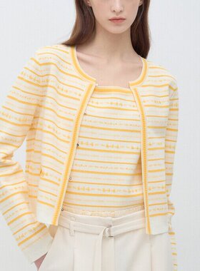 潮流直邮 韩国 O'2ND正品  26春   条纹针织开衫 O22G1KCD261W