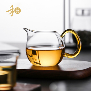 禾器公道杯手工耐高温分茶器茶具公高硼硅玻璃晶彩畅然茶海300ml