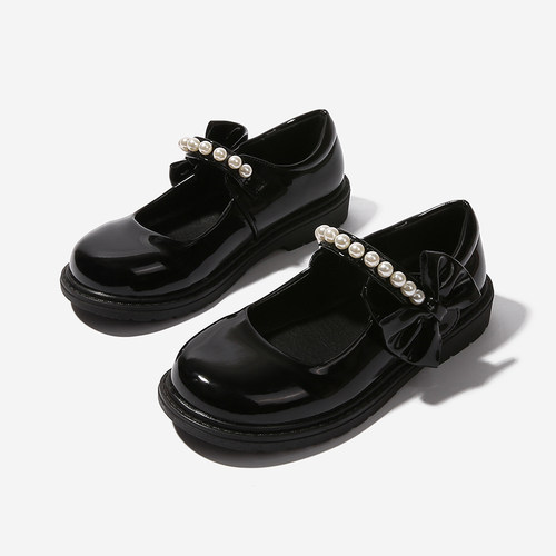 女童公主鞋春儿童黑皮鞋表演鞋秋