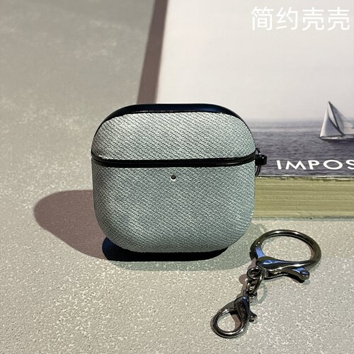 个性浅蓝牛仔皮纹适用苹果airpods pro3蓝牙耳机保护套airpods4代简约airpods12345代 pro2新款防摔保护套