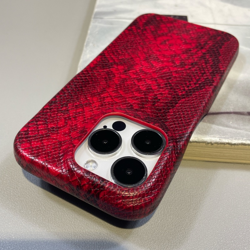 高级感蛇皮纹纹适用iPhone16promax手机壳苹果15pro半包14简约13新款