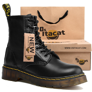 OSITA 雪地靴8孔短靴子 CAT马丁靴男女头层牛皮机车靴情侣1460棉鞋