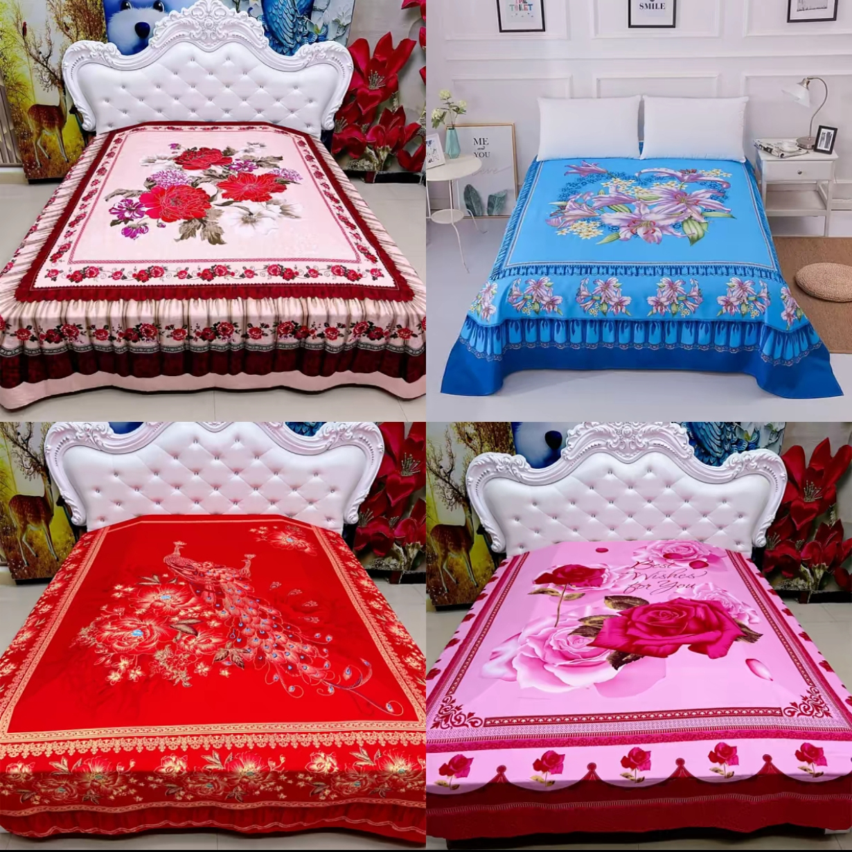 新款床单双人全包围仿床裙加厚