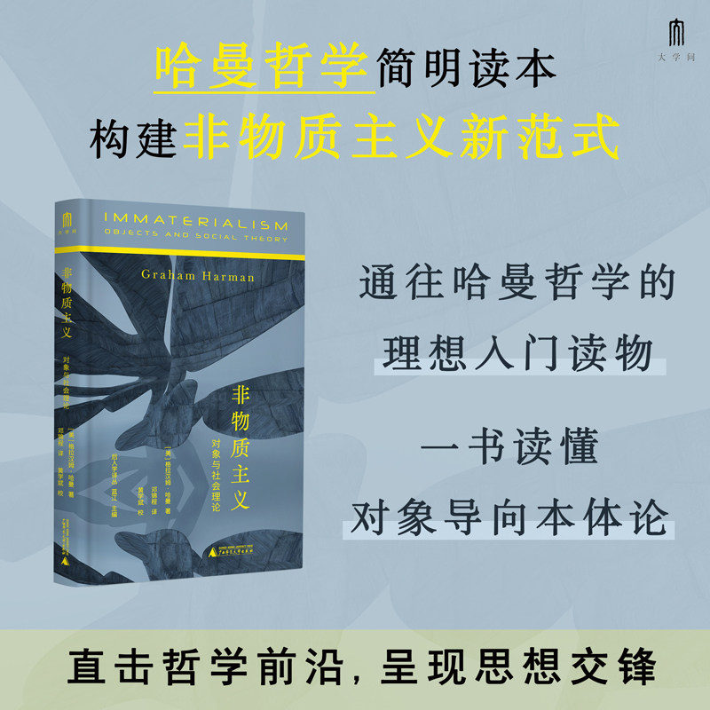 正版书  大学问 非物质主义：对象与社会理论 （后人学译丛 ）[美]格拉汉姆&middot;哈曼 著，邓锦程 译 广西师范大学出版社 本社