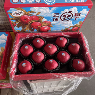 老农民云顶红富士 静宁红富士苹果全红脆甜多汁礼盒装10-16颗顺丰