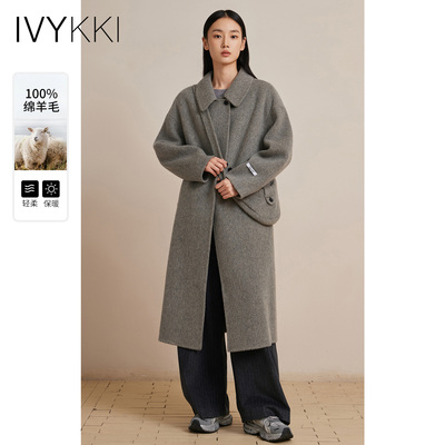 ivykki羊毛呢子大衣外套