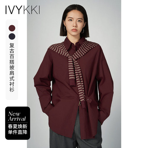 长袖衬衫ivykki披肩复古