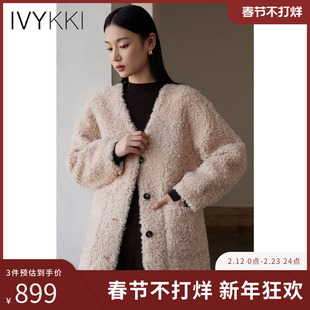 IVYKKI艾维时尚毛呢外套女气质百搭宽松显瘦呢子大衣2025年秋季新
