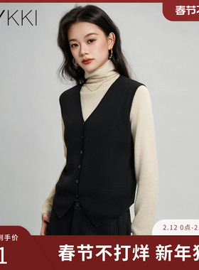 IVYKKI四季可穿针织马甲女2026早春新款无袖背心V领马夹套装穿搭