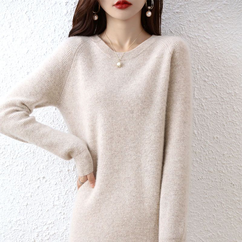 SPYB圆领纯羊毛针织连衣裙打底裙