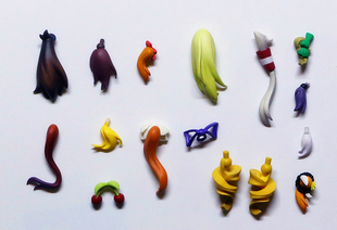 GSC 粘土人配件 辫子 发饰 蝴蝶结 马尾 头发呆毛C