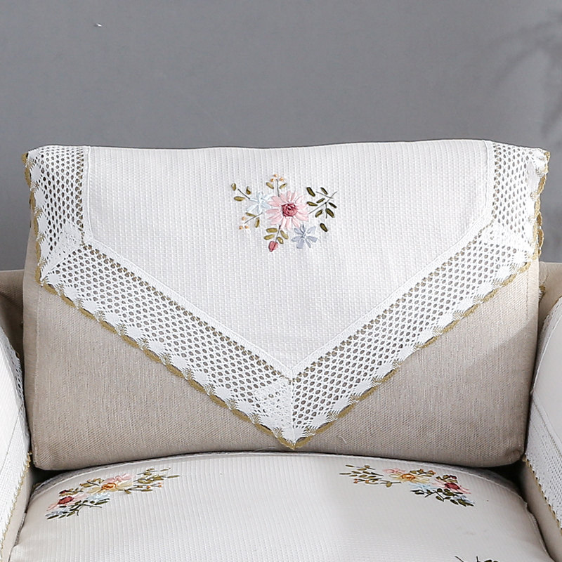 沙发靠背巾蕾丝沙发巾布艺扶手巾盖布白色搭巾后背巾简约四季通用