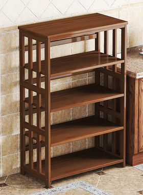 厨房置物架落地多层层柜锅架子家用楠竹实木阳台微波炉储物收纳架