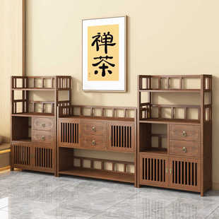 实木中式博古架办公室茶室多层茶叶柜茶具多宝阁摆件置物架储物架