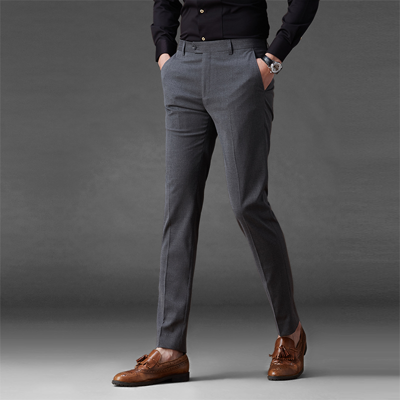 POWO西裤男商务修身直筒正装
