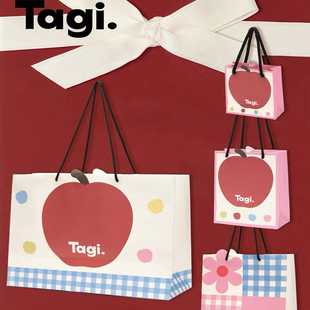 单拍agi.可爱卡通涂鸦印花大号手提袋礼品袋生日礼物袋